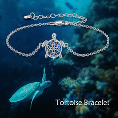 Sterling Silver Abalone Sea Turtle Adjustable Ankle Jewelry Gifts for Women - Otaj Gifts
