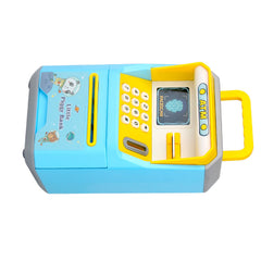 Mini Bank ATM Machine Simulation Face Recognition ATM Machine Money Storage Bank Educational Toys Blue - Otaj Gifts