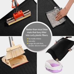 Kitty Cat Litter Mat Trapping Honeycomb Double Layer Design Waterproof Double Layer EVA Cat Litter Pad Waterproof Non-slip Sand Basin Filter Kitten Dog Washable Mattress - Otaj Gifts