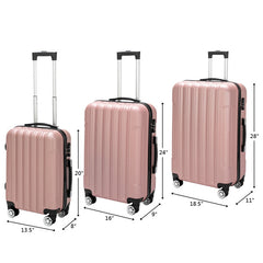 Vertical 3-in-1 Spinner Wheel With Handle Trolley Box 20in 24in 28in ABS Aluminum Alloy Trolley Fashion Color - Rose Gold - Otaj Gifts