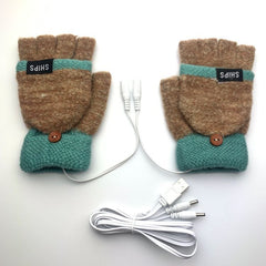 USB Electrically Heated Gloves Half Finger Gloves Indoor Outdoor - Otaj Gifts