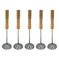 5pcs Potato Masher Portable Stainless Steel Wooden Handle Manual Spud Smasher Kitchen Tool - Otaj Gifts