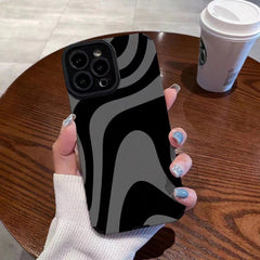 Dark Zebra Pattern Drop-resistant Silicone Phone Case - Otaj Gifts