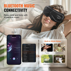 Heated Eye Massager Eye Care Device 5 Modes Bluetooth Music Foldable - Otaj Gifts