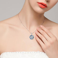 Personalized Flower Photo Locket Necklace 925 Sterling Silver Photo Pendant - Otaj Gifts
