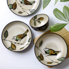 Japanese Ceramic Dishes Bowls Dishes Individuality - Otaj Gifts