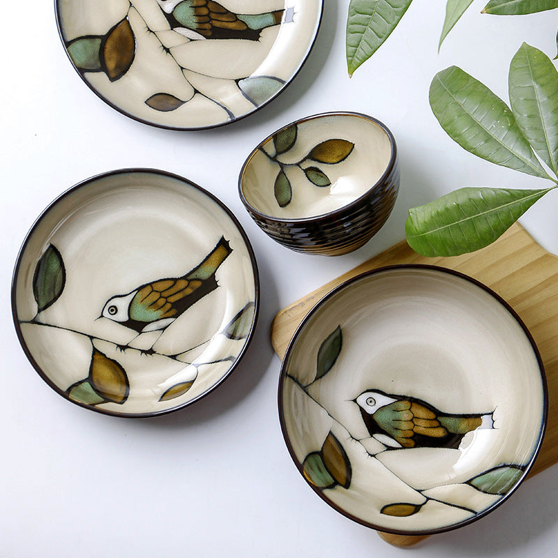 Japanese Ceramic Dishes Bowls Dishes Individuality - Otaj Gifts