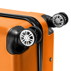 3-in-1 ABS Trolley Case 20 Inches, 24 Inches, 28 Inches Orange - Otaj Gifts