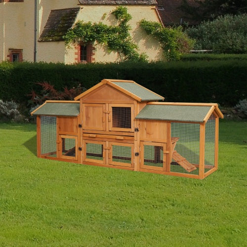 Oversized Rabbit Cage With 2 Running Spaces Small Animal Habitat - Otaj Gifts