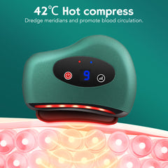 Eletric Bianstone Gua Sha Board Tools Hot Compress Heating Vibration Back Facial Massager Meridian Lymphatic Drainage Scraping Heating Vibration Scraping Neck Face Skin Lifting Removal Wrinkle Tool - Otaj Gifts