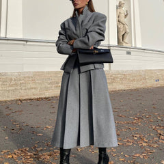 Fashion Waist-controlled Small Suit A- Line Skirt Two-piece Suit - Otaj Gifts