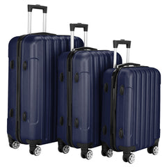 Vertical 3-in-1 Spinner Wheel With Handle Trolley Case 20in 24in 28in ABS Aluminum Alloy Trolley Classic Color - Navy Blue - Otaj Gifts