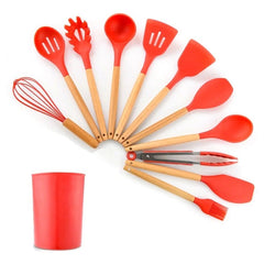 Kit 12 Pieces Silicone Kitchen Utensils - Otaj Gifts