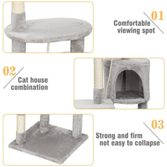 Large 4-story Cat Climbing Frame Cat Scratching Post Kitten Activity Center UK - Otaj Gifts