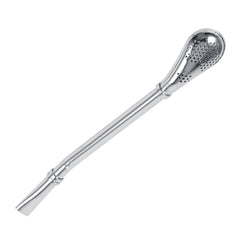 Dependable Stainless Steel Yerba Mate Tea Gourd Bombilla Drinking Straw Filtered Spoon Silver - Otaj Gifts