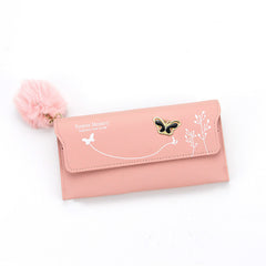 Fashion Ladies Long Hair Ball Bow Purse - Otaj Gifts