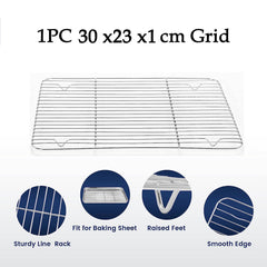 Stainless Steel Baking Pan Toaster Oven Pans Grid Baking Dish BBQ Cookie Cake - Otaj Gifts