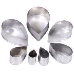 7Pcs/Set Rose Cutter Stainless Steel Water Drop Shape Fondant Flower Molds Petal Stencils Cutter Cake Decoration Tools - Otaj Gifts