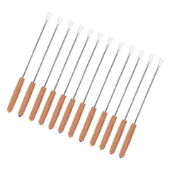 12Pcs Household Kitchen Stainless Steel Barbecue Fork Skewers Barbecue Kabob Needle BBQ Utensil - Otaj Gifts