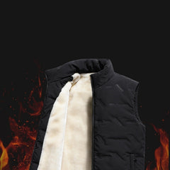 Autumn And Winter Fleece-lined Thickening Stand Collar Cotton Vest - Otaj Gifts