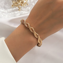 Metal Twist Geometric Knot Winding Hollow Open-end High-grade Light Luxury Personality Fashion Ladies' Bracelet - Otaj Gifts
