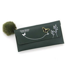 Fashion Ladies Long Hair Ball Bow Purse - Otaj Gifts