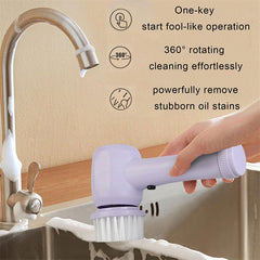 Electric Cleaning Brush 4 In 1 Spinning Scrubber Handheld Electric Cordless Cleaning Brush Portable - Otaj Gifts