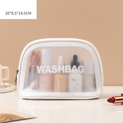 Pu Transparent Three Piece Makeup And Wash Bag Large Capacity - Otaj Gifts