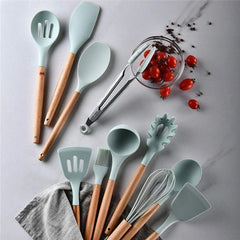 Kit 12 Pieces Silicone Kitchen Utensils - Otaj Gifts