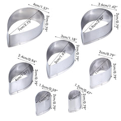 7Pcs/Set Rose Cutter Stainless Steel Water Drop Shape Fondant Flower Molds Petal Stencils Cutter Cake Decoration Tools - Otaj Gifts