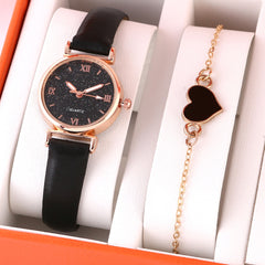 Lady Temperament Heart Bracelet Quartz Watch Suit - Otaj Gifts