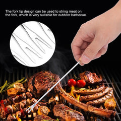 12Pcs Household Kitchen Stainless Steel Barbecue Fork Skewers Barbecue Kabob Needle BBQ Utensil - Otaj Gifts