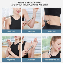 9 Gears Electronic Acupuncture Pen Pain Relif Therapy Massage Pen Women 9 Gears Body 5-in-1 Back Arm Energy Meridian Tired Electric Pen Muscle Relax Body Deep Tissue Massage Tool - Otaj Gifts