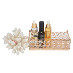 Cake Display Stand Golden Finish Rectangular Light Weight Exquisite Snacks Desserts Crystal Tray Holder - Otaj Gifts