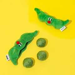 3PCS Cat Toy Balls, Interactive Pet Play Balls Sisal Rope Scratching Chew Ball Toy With Rustling Sound Pea Pod Storage For Indoor Kitten Training Hunting - Otaj Gifts