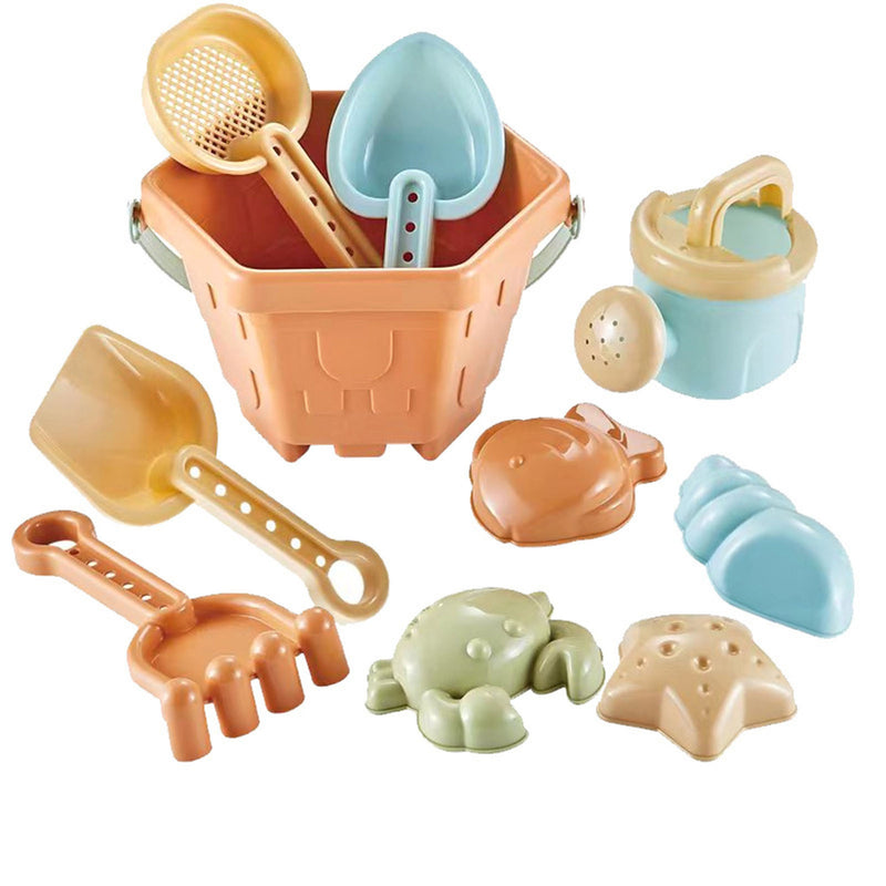 10PCS Sand Toys Beach Toys Sand Molds Beach Shell Bucket Shovel Rake Sand Play Set for Kids Toddlers - Otaj Gifts