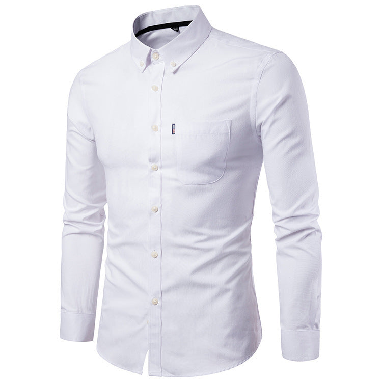 Men S Shirts Korean Men Slim Long Sleeve Dress Shirt - Otaj Gifts