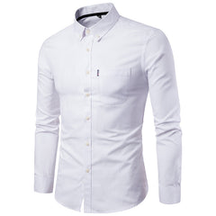Men S Shirts Korean Men Slim Long Sleeve Dress Shirt - Otaj Gifts