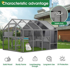 Luxury Cat Cage Outdoor Wooden Cat Fence Patio Large Cat Running House - Otaj Gifts