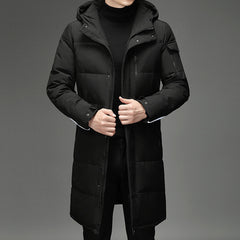 Down Jacket Fashion Long Stand-up Collar Zipper Thermal Cardigan Coat - Otaj Gifts