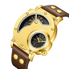 Gold Multi-functional Exaggerated Dial Watch For Men - Otaj Gifts