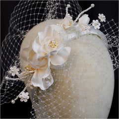 Gradient Satin Petal Mesh Hairband - Otaj Gifts