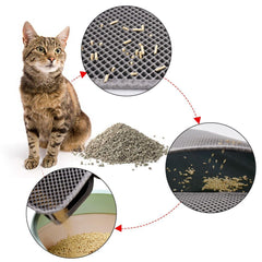Kitty Cat Litter Mat Trapping Honeycomb Double Layer Design Waterproof Double Layer EVA Cat Litter Pad Waterproof Non-slip Sand Basin Filter Kitten Dog Washable Mattress - Otaj Gifts