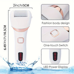 Electric Foot Grinder And Callus Remover, Electric Foot Polisher, Rechargeable Foot Washing And Pedicure Kit, Suitable For Cracked Heels And Dead Skin, With 3 Roller Heads - Otaj Gifts