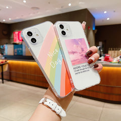 Rainbow Sunset Glow For IP13Pro Phone Case All Wrapped Creative Protective Case - Otaj Gifts