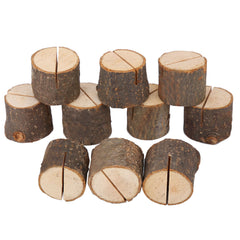 10Pcs Stump Shape Wedding Party Place Card Holder Stand Number Table Clip Card Holder - Otaj Gifts