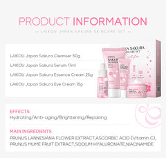 Sakura Skin Care Set 4-piece Set Cleansing Eye Cream Face Cream - Otaj Gifts