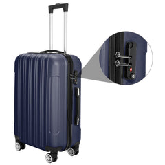 Vertical 3-in-1 Spinner Wheel With Handle Trolley Case 20in 24in 28in ABS Aluminum Alloy Trolley Classic Color - Navy Blue - Otaj Gifts
