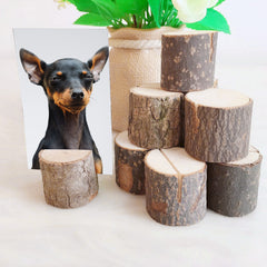10Pcs Stump Shape Wedding Party Place Card Holder Stand Number Table Clip Card Holder - Otaj Gifts