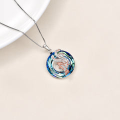 Nirvana Phoenix Necklace Sterling Silver Crystal Phoenix Jewelry Necklaces for Women - Otaj Gifts